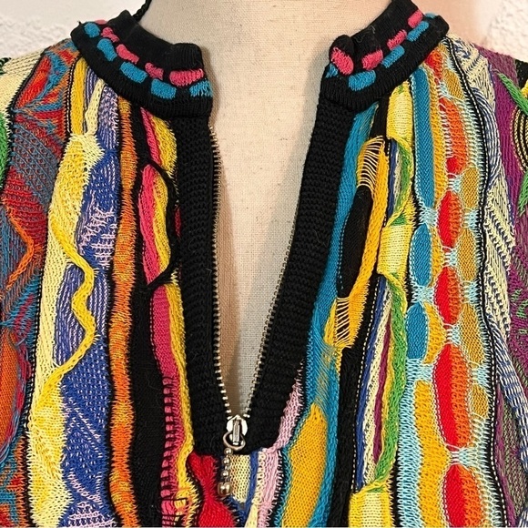 COOGI Australia Authentic Vintage 90’s Psychedelic 1/4 Zip Sweater Sz-M - Picture 5 of 11